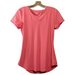 No Boundaries Coral V-Neck Short Sleeve Tee